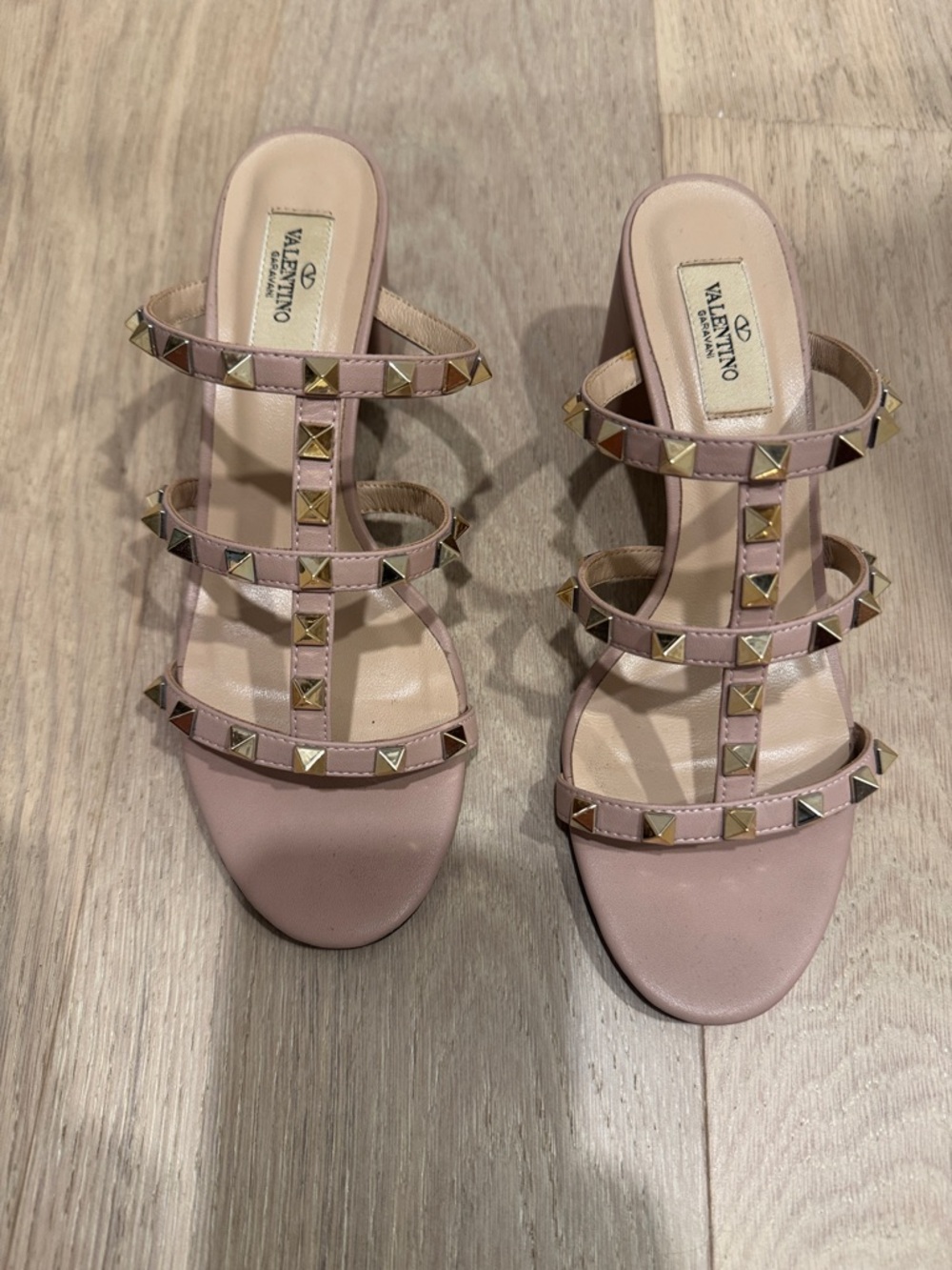 Pink Rockstud Multi-Strap Sandals